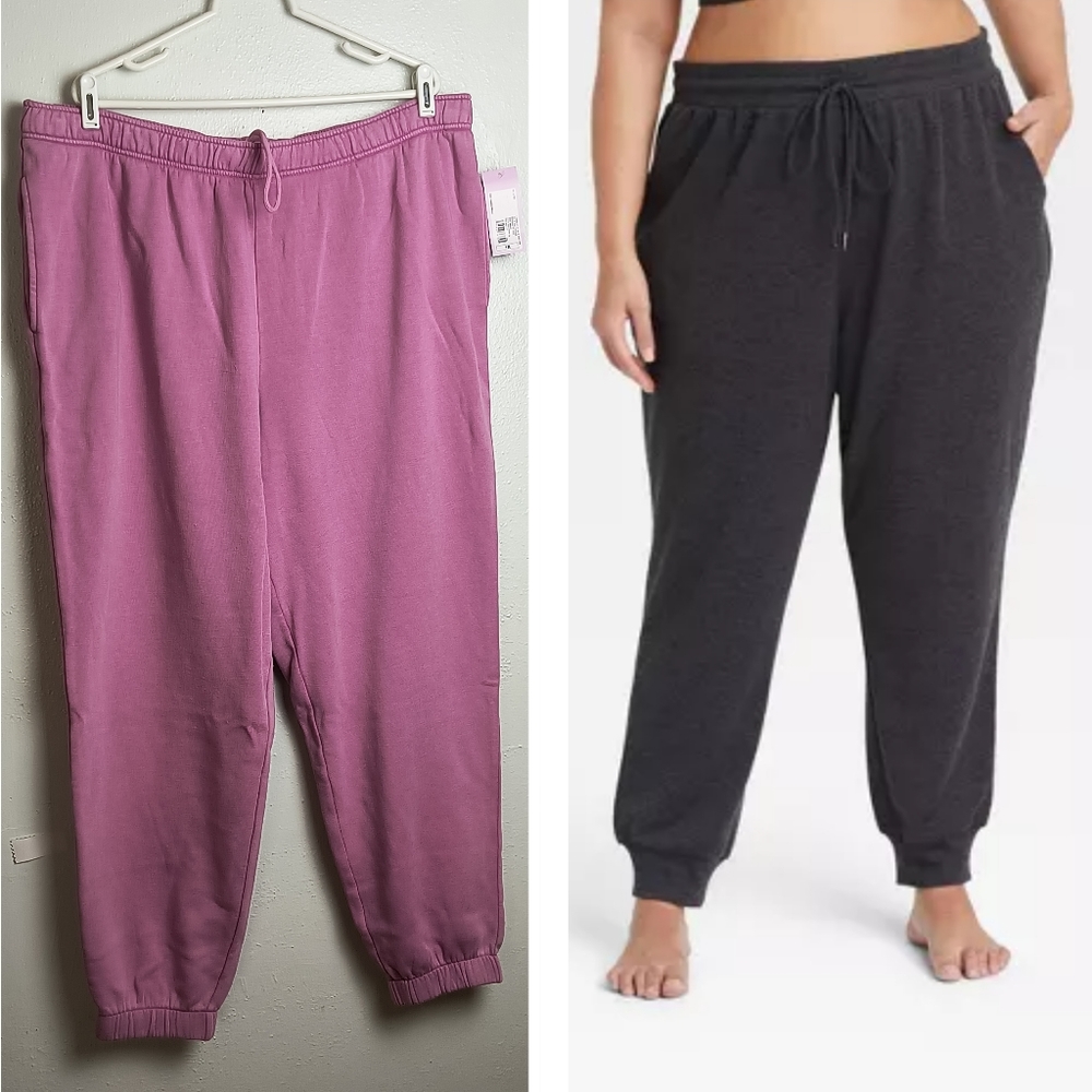 all in motion High Rise Cotton Fleece Jogger Pant Drawstring Ruby Red Comfort